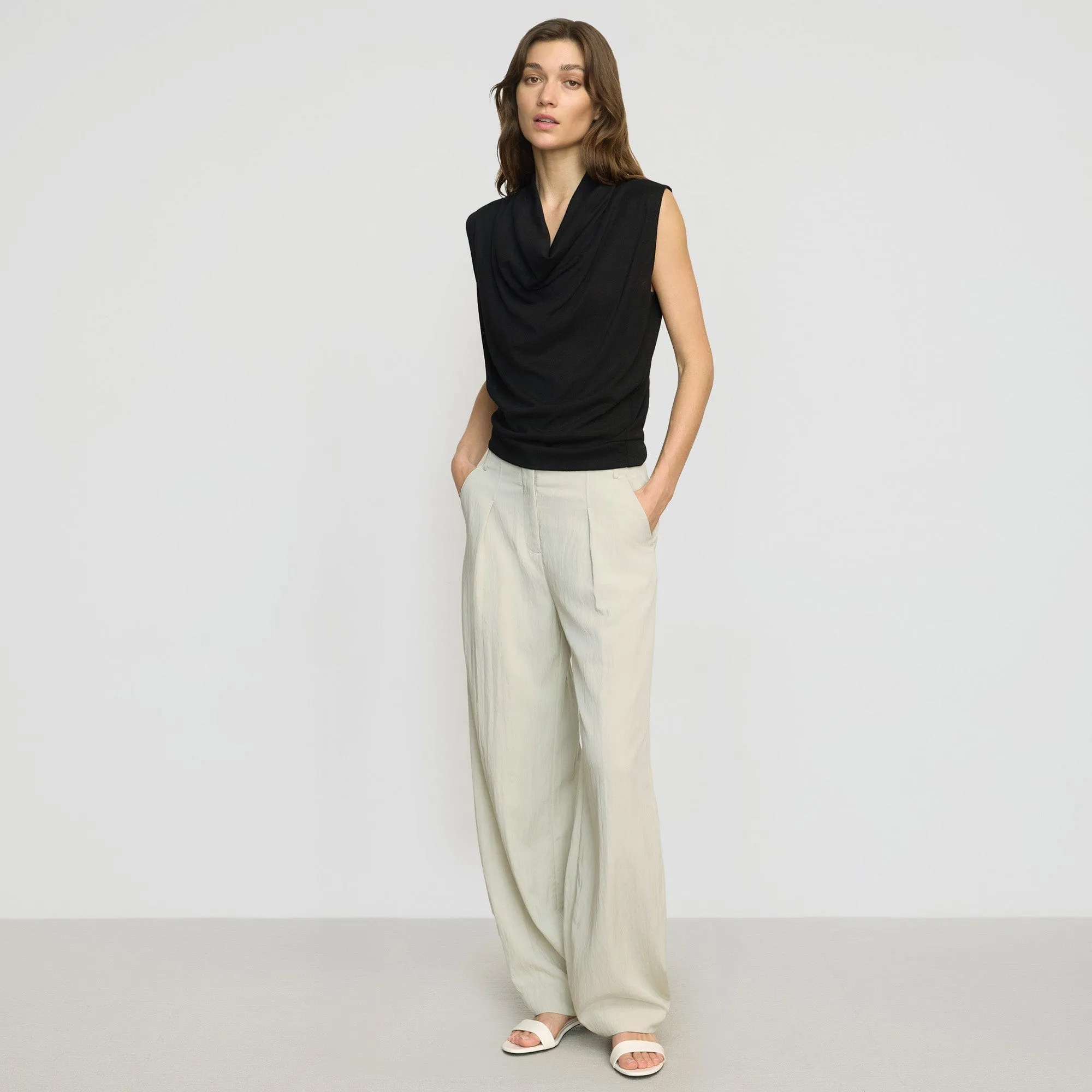 Yan Wide Barrel-Leg Pant Quick-Dry Material