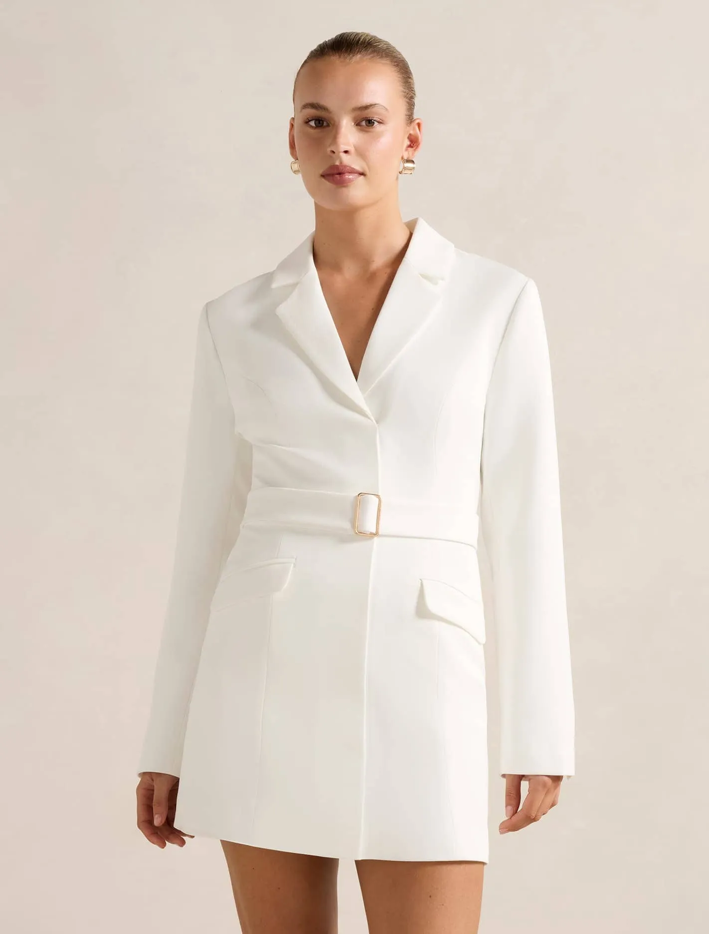 Spice Core Zigzag Stitch Reinforcement Christine Blazer Mini Dress