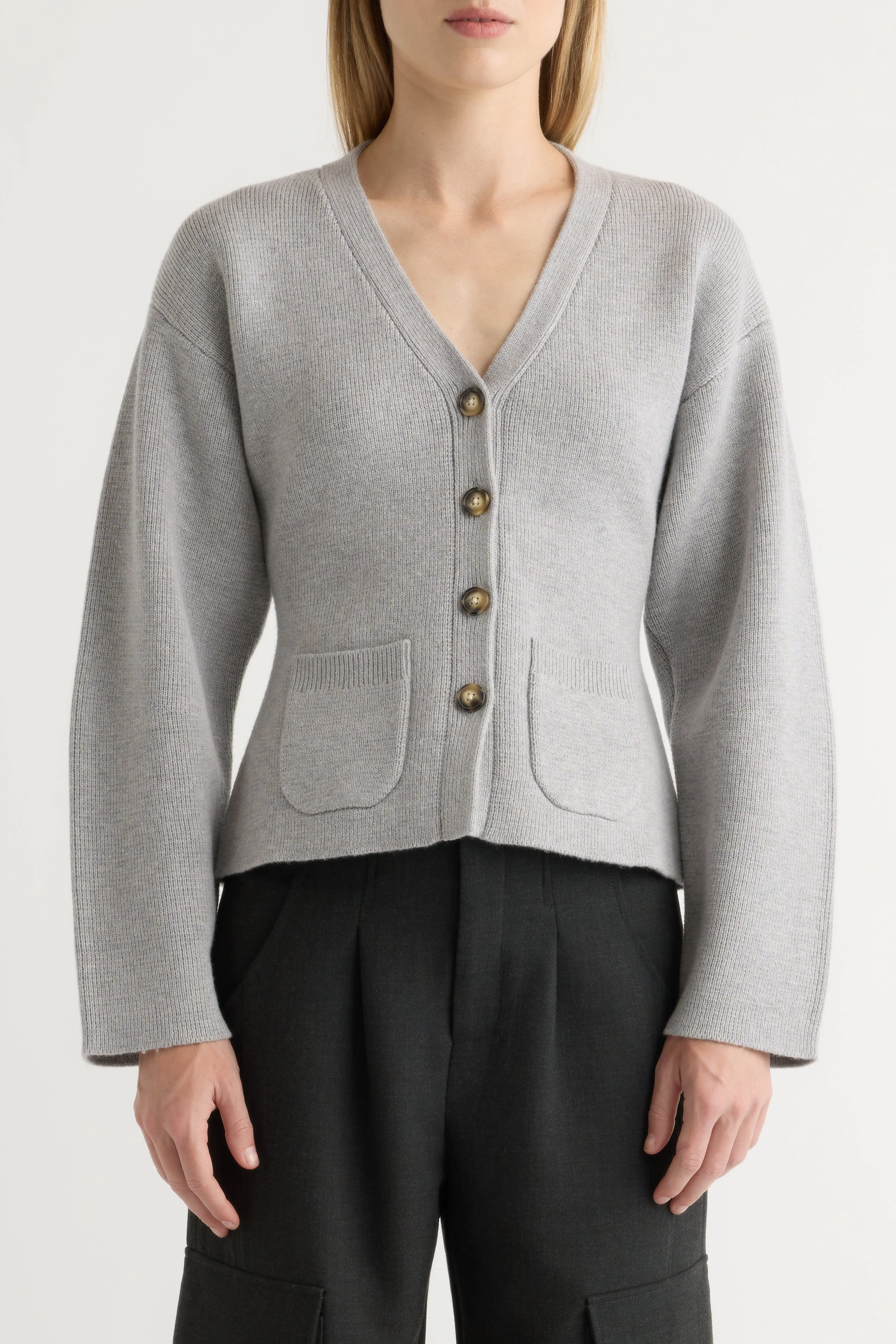 Elinor Organic Cotton-Wool V-Neck Cardigan Winter Perfection