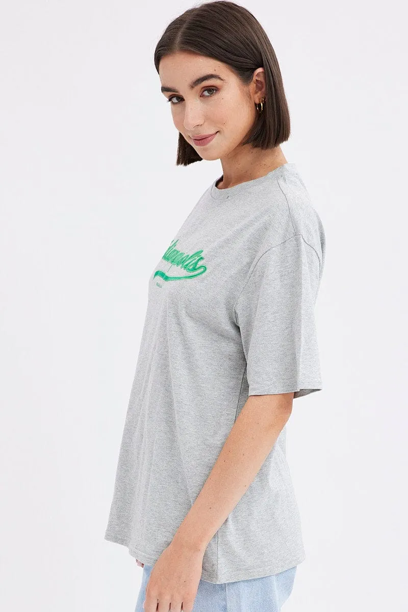 Fashionable Comfort Perfect Wear Grey T-Shirt Short Sleeve Crew Neck Indianapolis