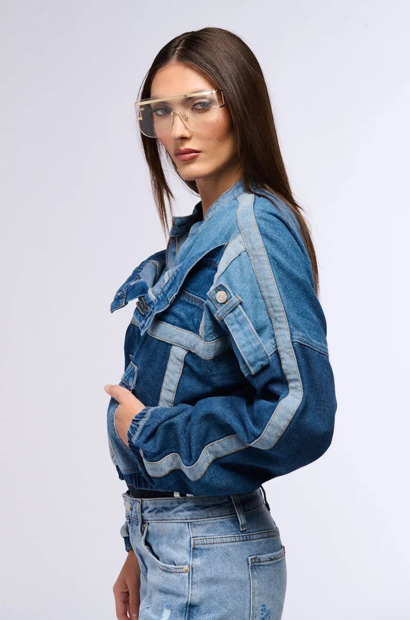 AUBREY DENIM PULL OVER SWEATSHIRT Outdoor Vibe