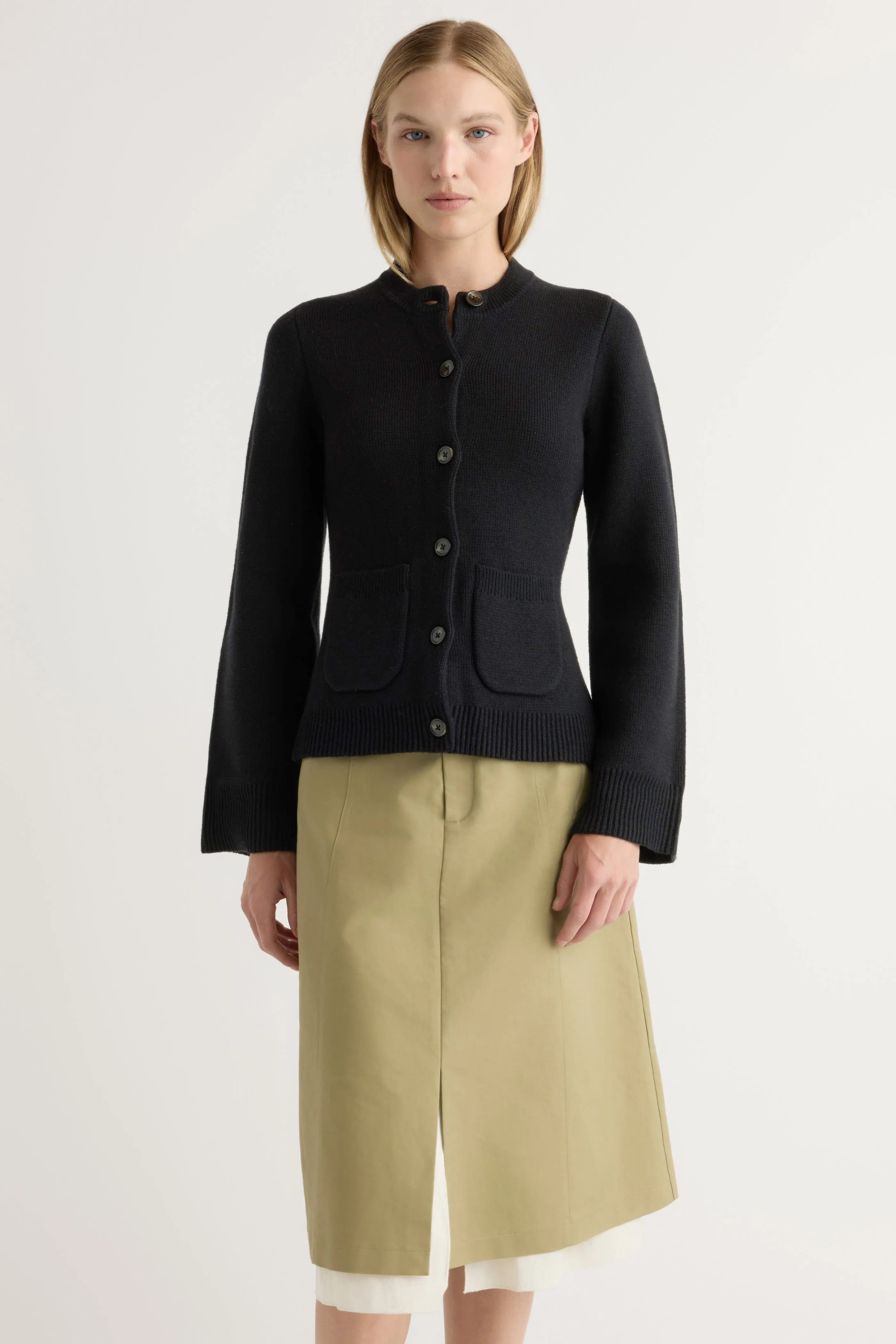 Eames Organic Cotton-Wool Cardigan Knitwear Comfort