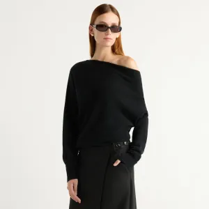 Lan Cashmere Off-Shoulder Sweater Breathable wear
