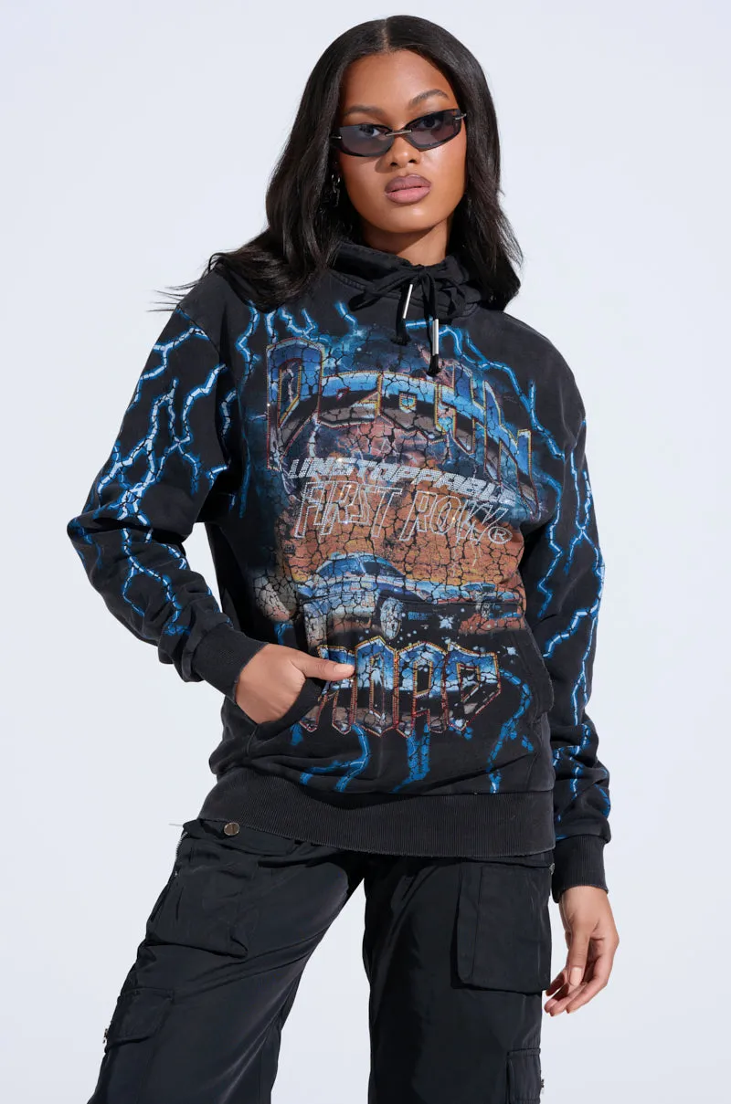 Soft Texture product terry cloth absorbency THUNDERSTRUCK HOODED SWEATSHIRT