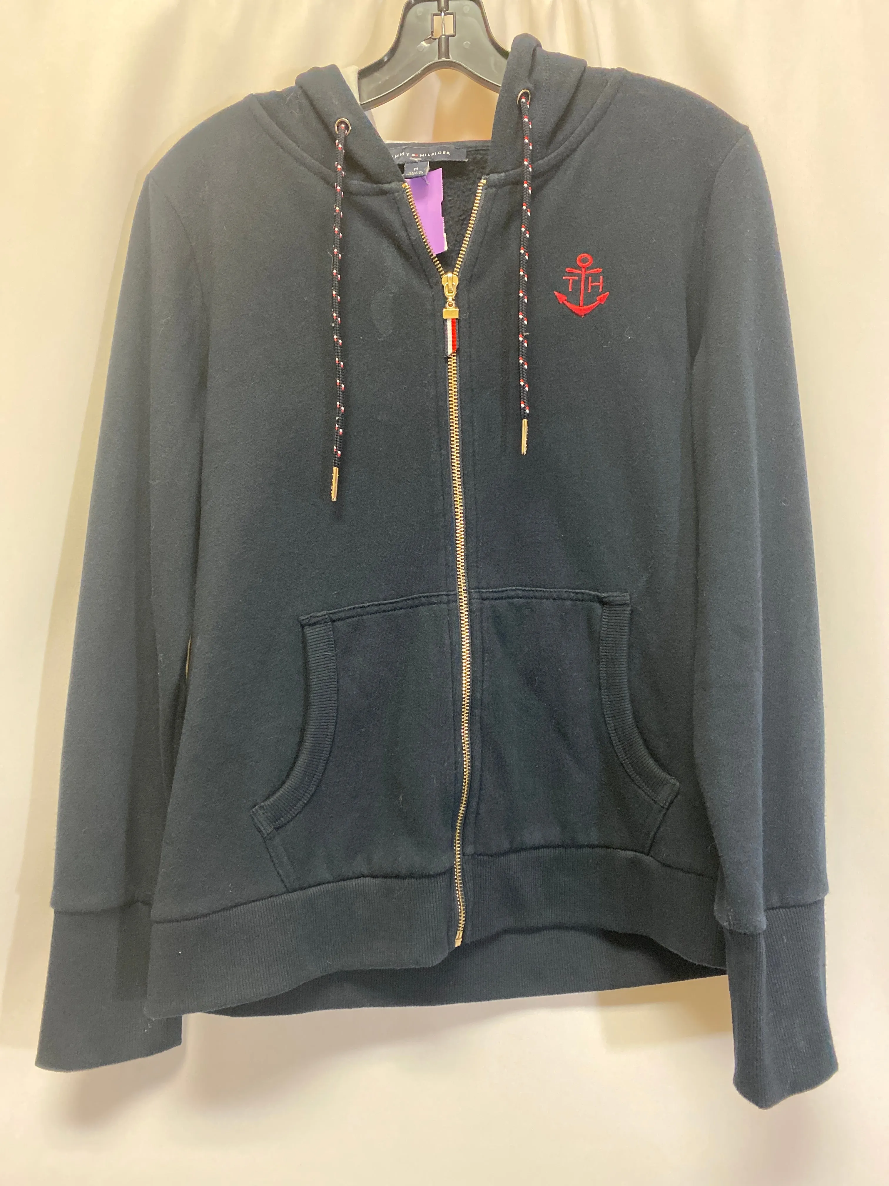 Cozy Pajama Set Navy Sweatshirt Hoodie Tommy Hilfiger, Size M