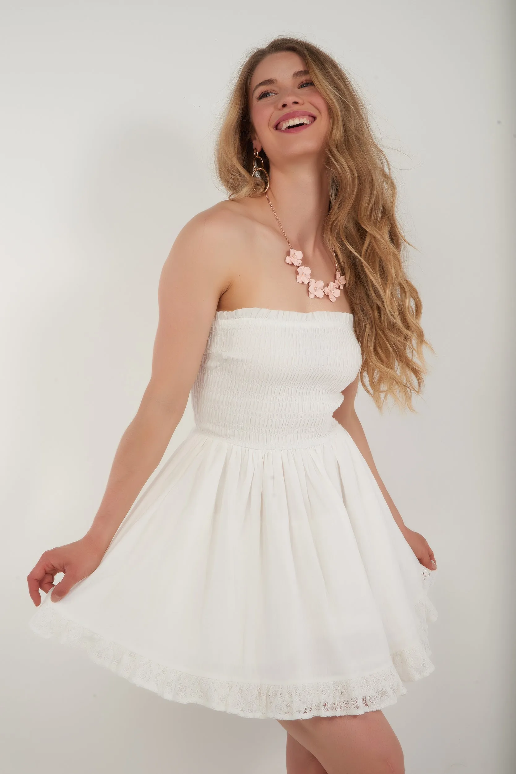 Robe mini avec haut ??lastique - CD3996 - (E-A16) Sheer Glam Timeless Fashion Wear