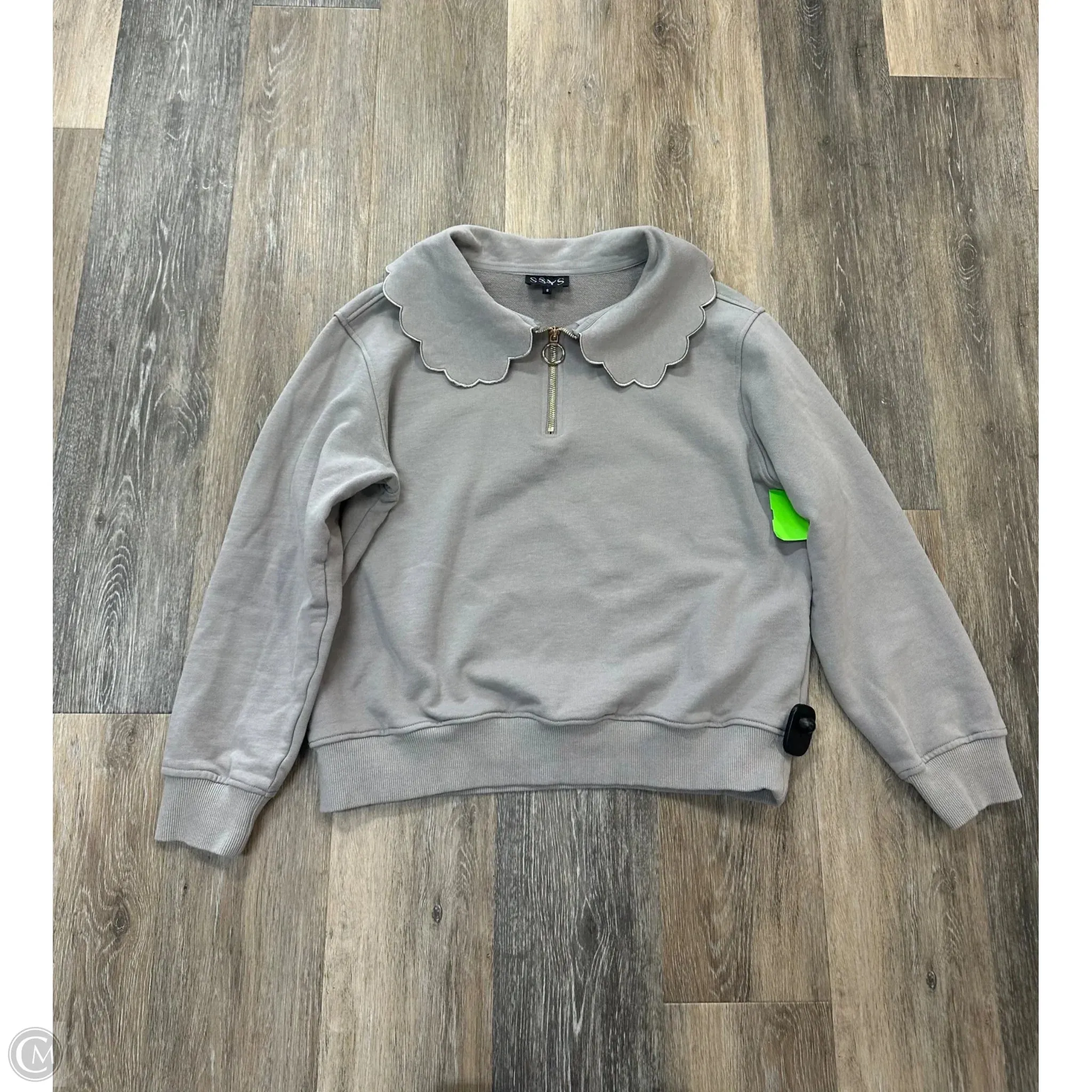 Casual Polo Work Ready Sweatshirt Collar By Ssys The Label In Grey, Size: S