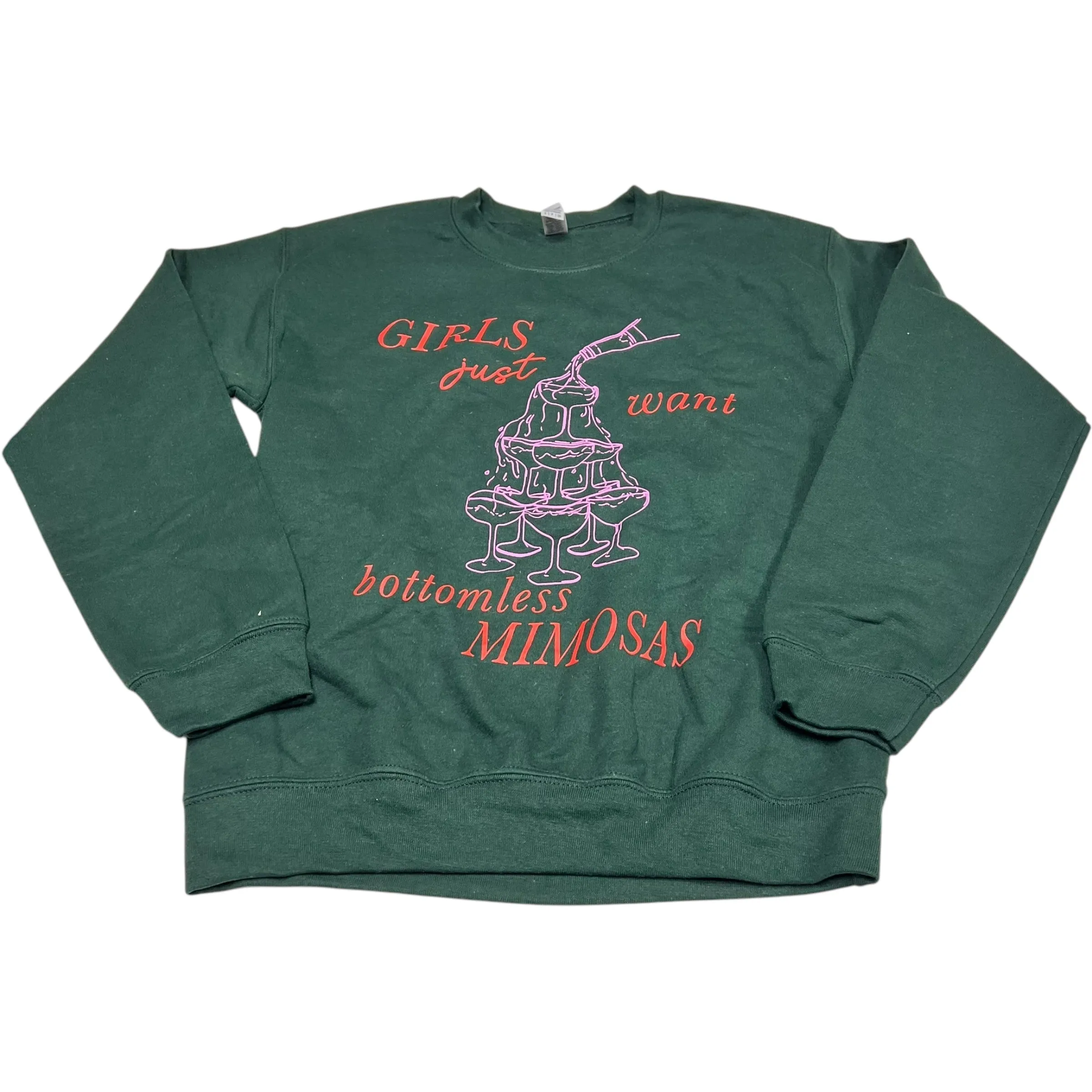 Sweatshirt Crewneck By Gildan In Green, Size: S New Yorker Raw Linen