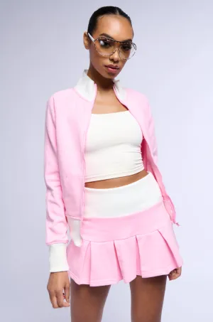 Cozy All Season CALL ME BABY ZIP UP SWEATSHIRT IN PINK