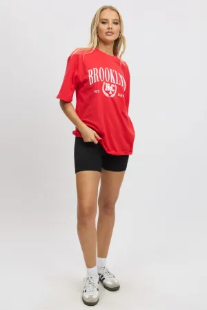 Red Graphic Tee Short Sleeve Simple Comfort Day-to-Day Comfort