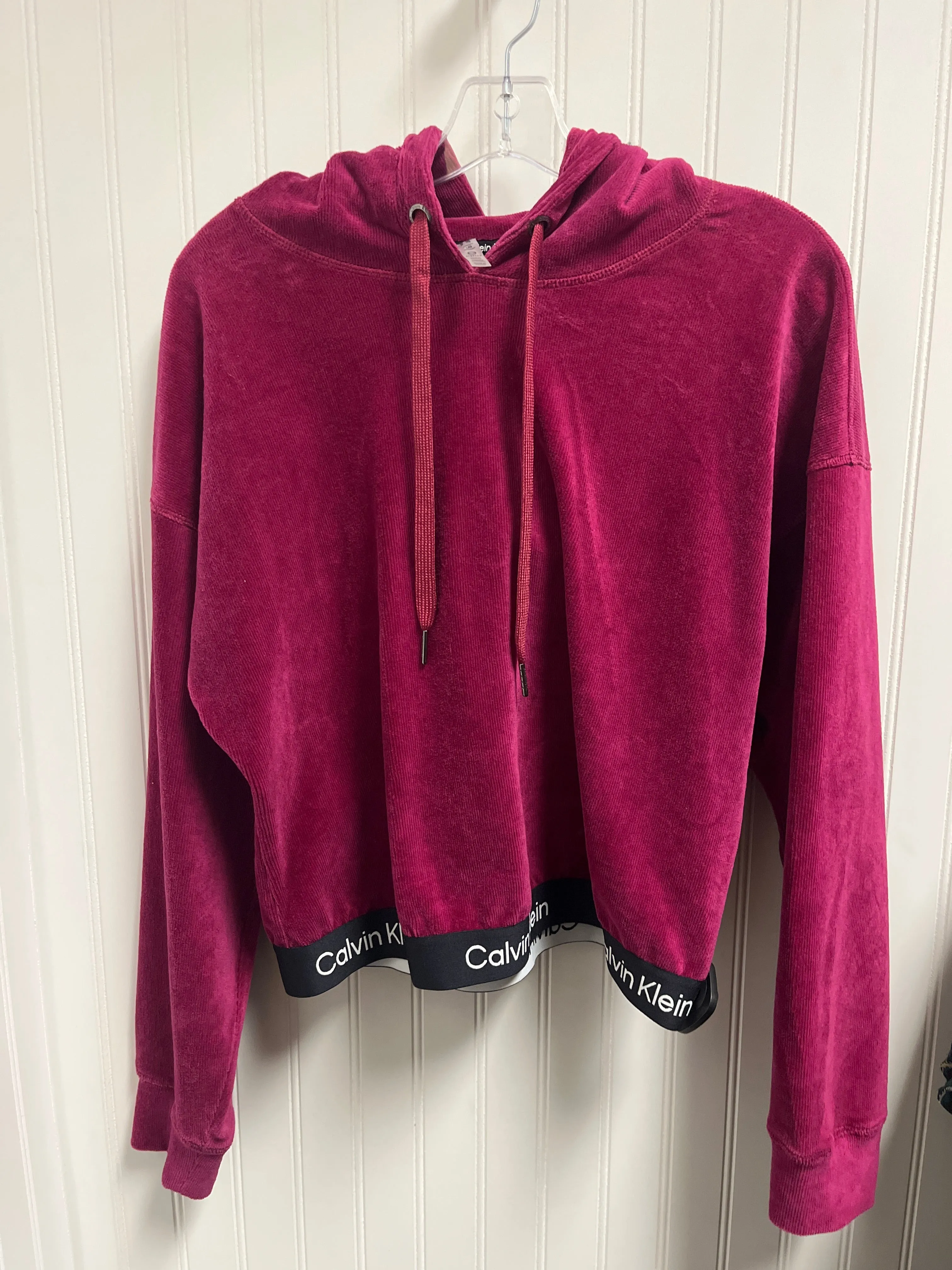 Athletic Sweatshirt Hoodie By Calvin Klein In Purple, Size: L QuickDry