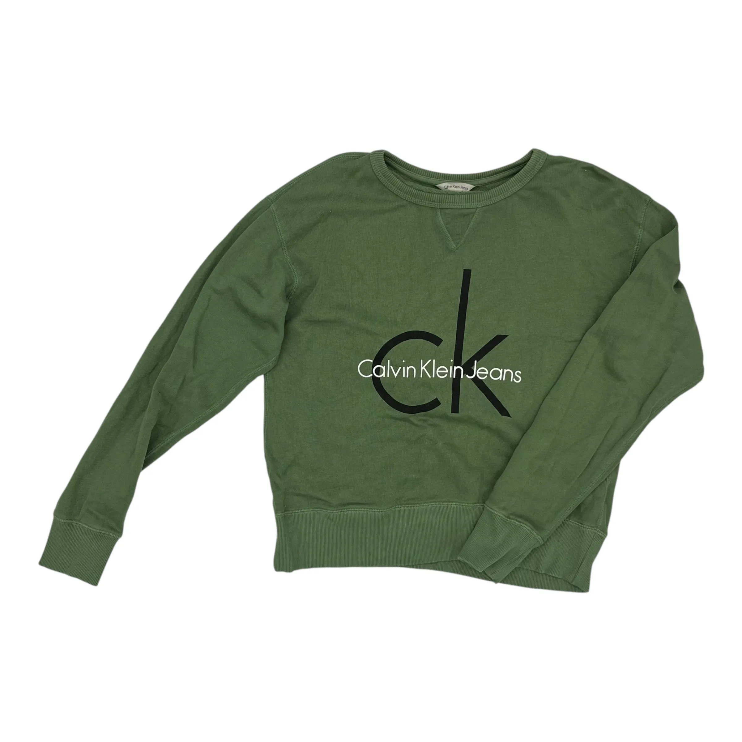 WrinkleFree Fabric Sweatshirt Crewneck By Calvin Klein In Green, Size:L
