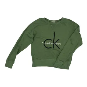 WrinkleFree Fabric Sweatshirt Crewneck By Calvin Klein In Green, Size:L