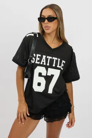 Black Sport Tee V Neck Short Sleeve Layering Must-Have