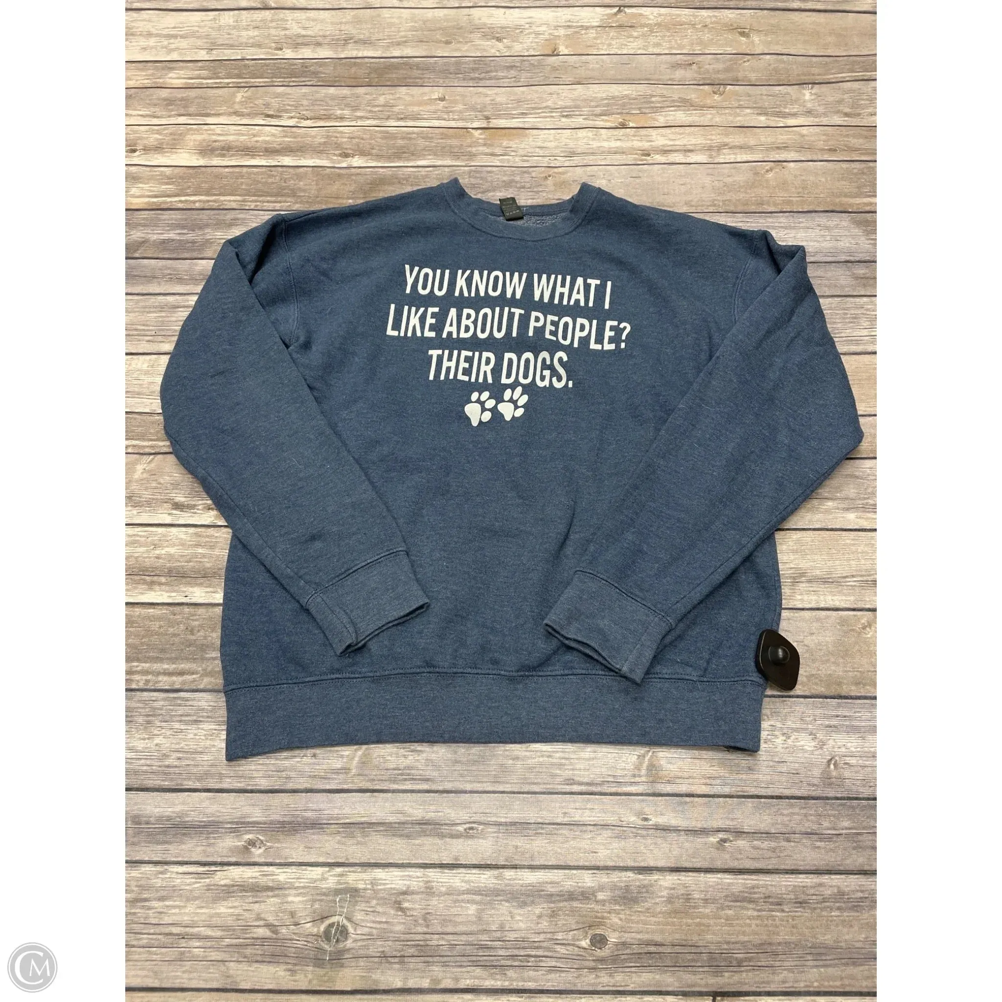Sweatshirt Crewneck By Cme In Blue, Size: S Activewear Clothing SmoothInnerLining