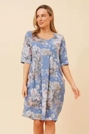 Simple Wear PISA FLORAL LINEN DRESS