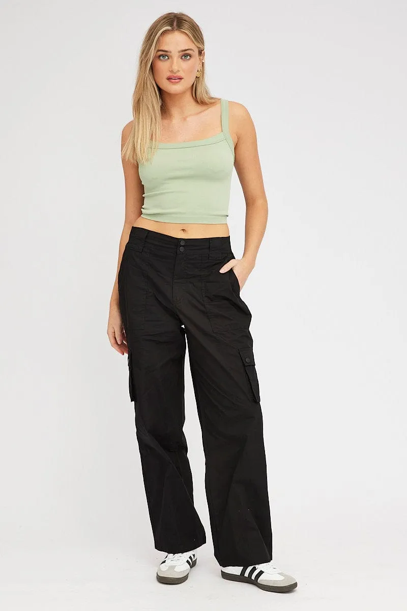 Green Singlet Top Round Neck Seamles Cold Weather Gear