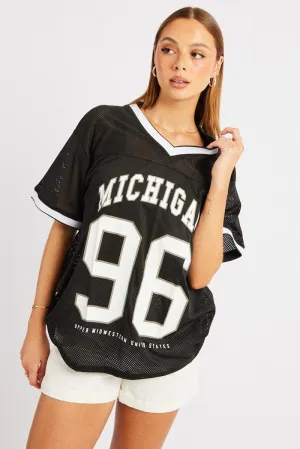 Black Sports Tee Short Sleeve Lightweight Layer