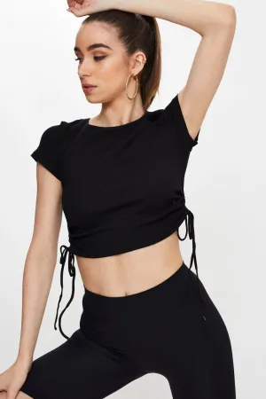 Black Drawstring T Shirt Ergonomic Cut