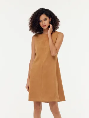 Faux Suede Women Vest Mini Dress Casual chic style
