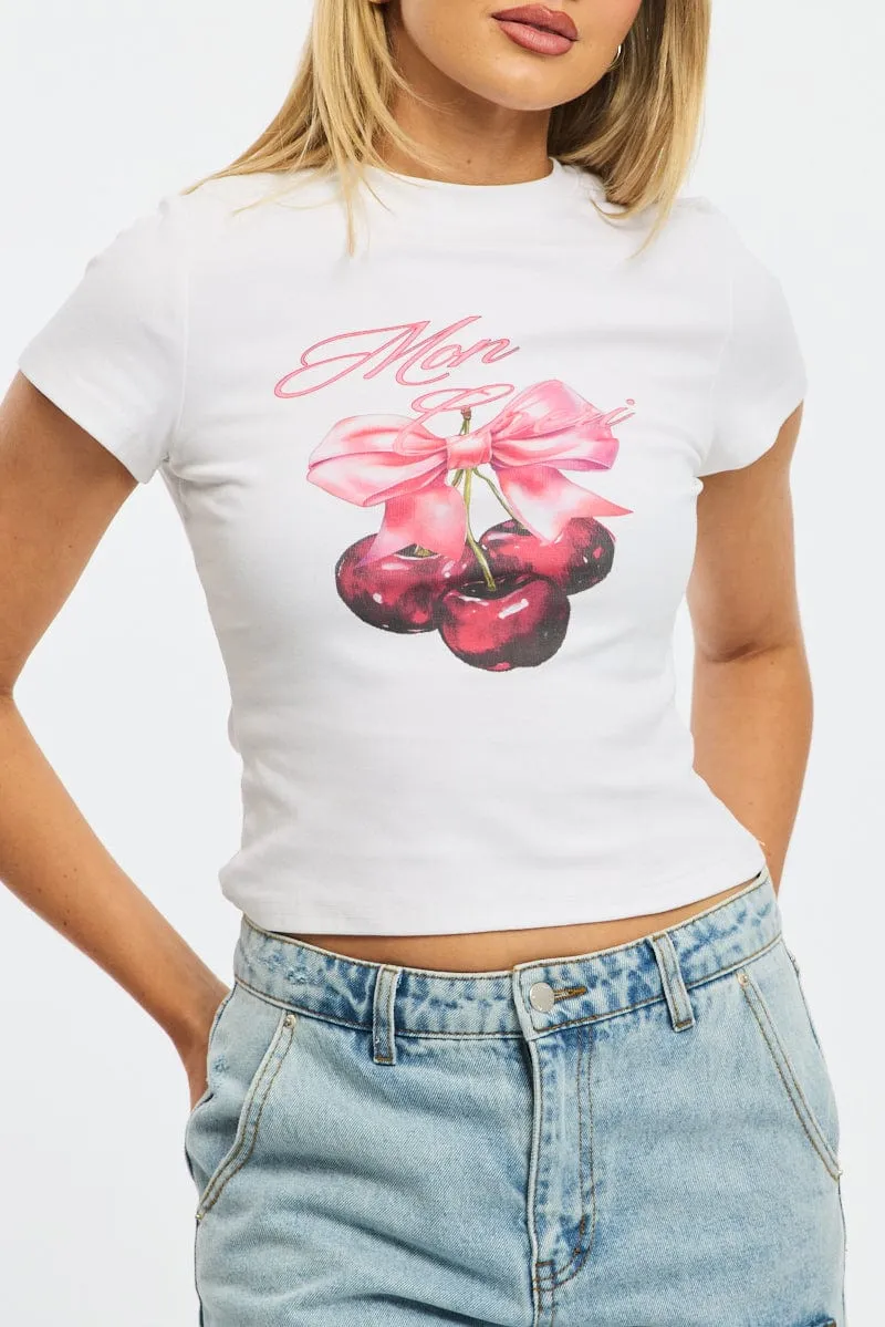 Sleeveless White Graphic Tee Short Sleeve