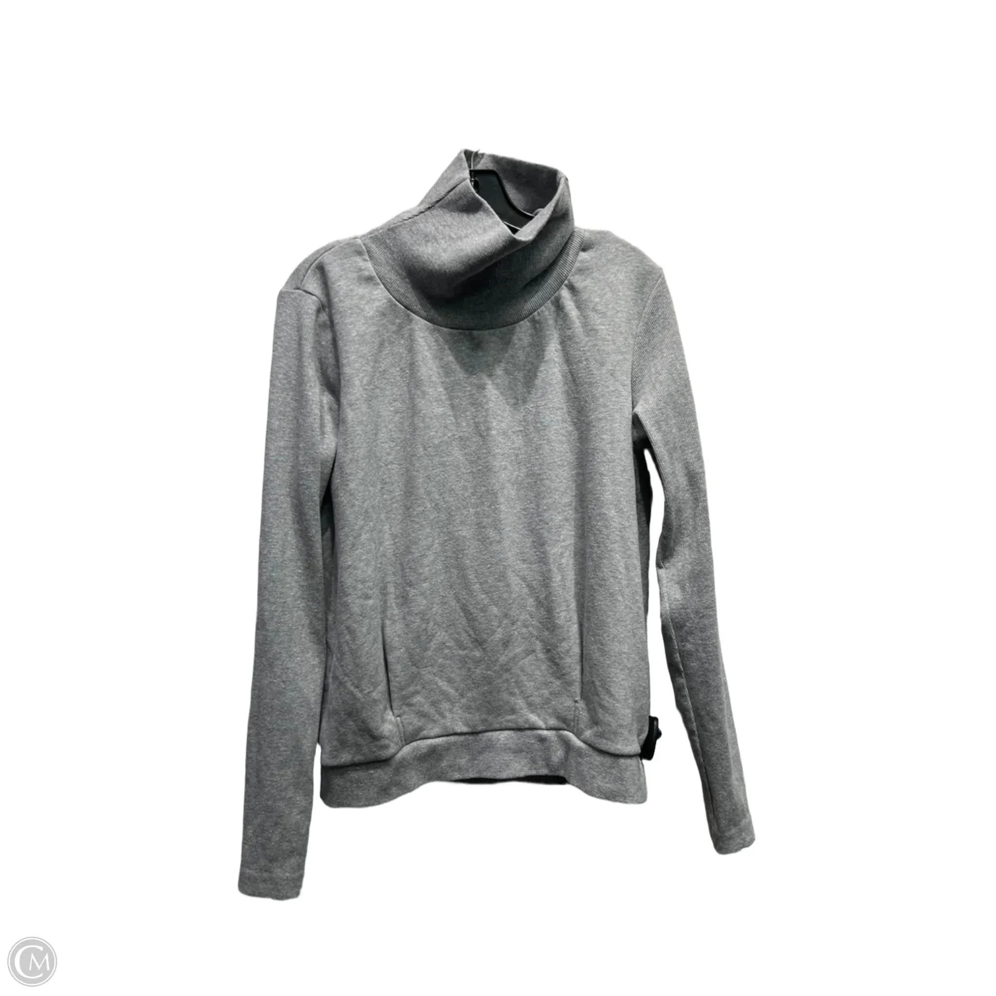 AbrasionResistantFabric Foldable Hem Athletic Sweatshirt Collar By Alo In Grey, Size: M