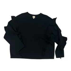 Sweatshirt Crewneck By A New Day In Black, Size:2X Casual Trend Active Wear