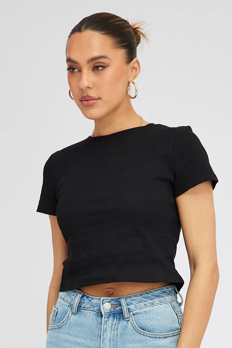 Bio Glow Black T Shirt Short Sleeve Crew Neck