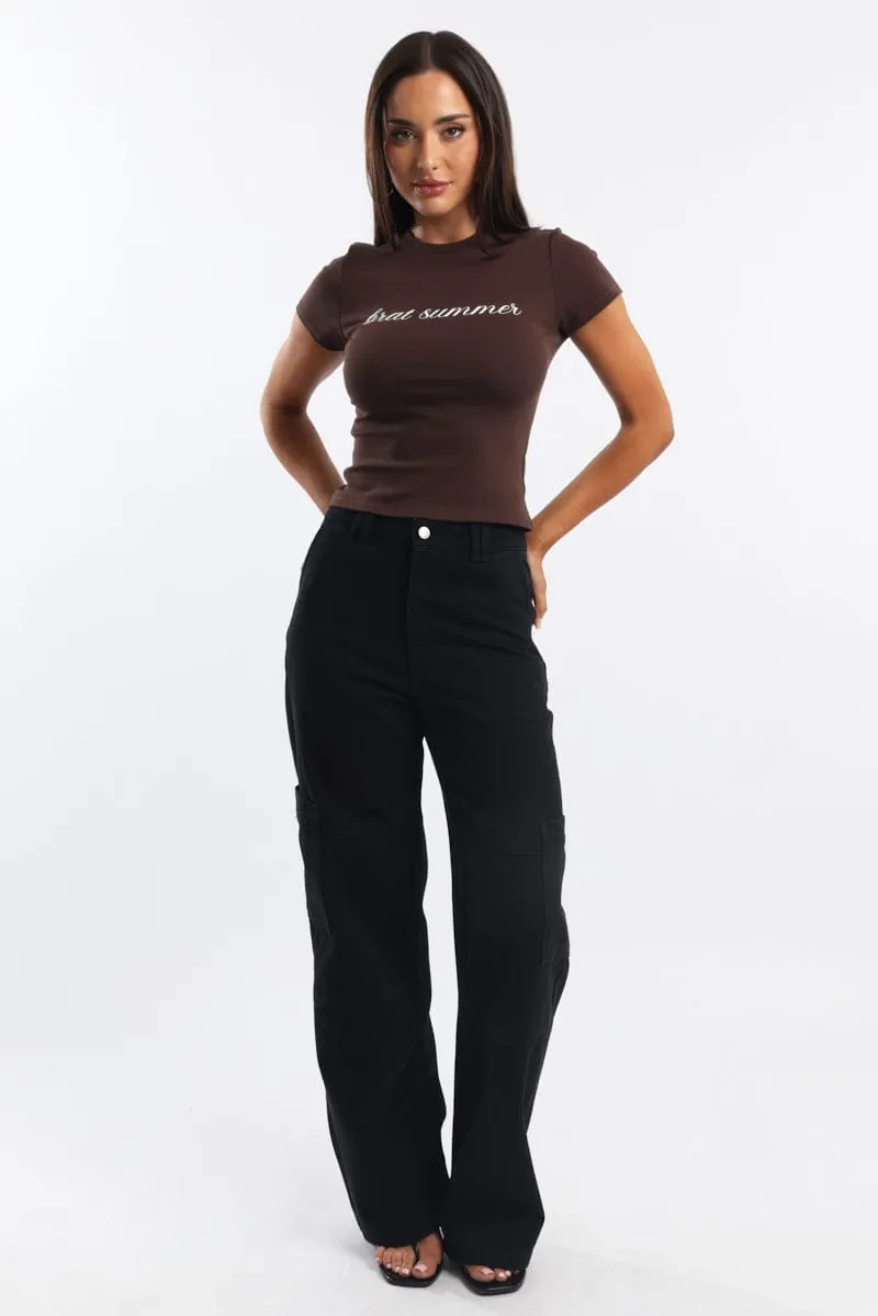 Brown Graphic Tee Short Sleeve oversized but not shapeless