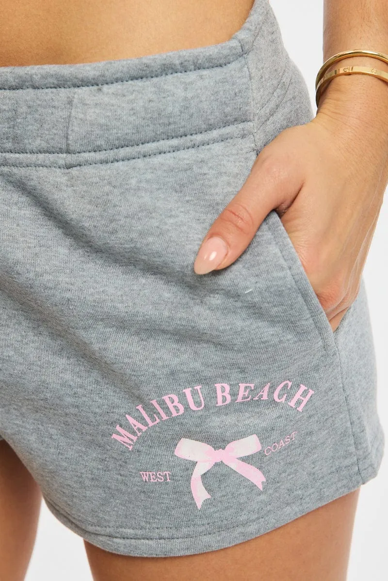 Easy Fit Friction Reducing Lining Grey Track Short Elasticated Waist