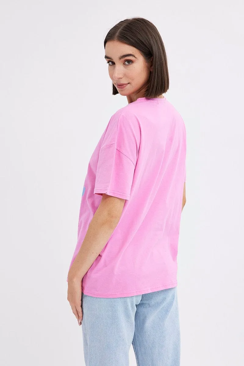 Pink Graphic Tee Short Sleeve Desert Arizona Festival Feminine Appeal Stylish and Cozy
