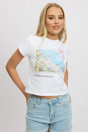 ethical EcoFriendlyMaterial White Graphic Tee Short Sleeve