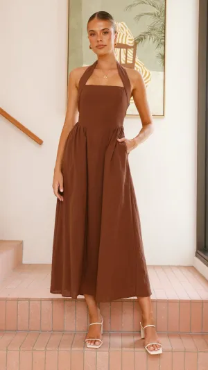 Harbor Path Queen Vibe Caden Maxi Dress - Chocolate