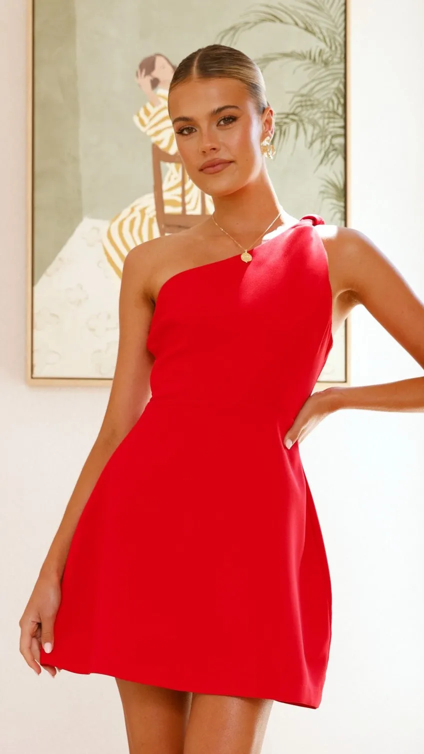 Katalina Mini Dress - Red Lightweight party mini Secure Closure