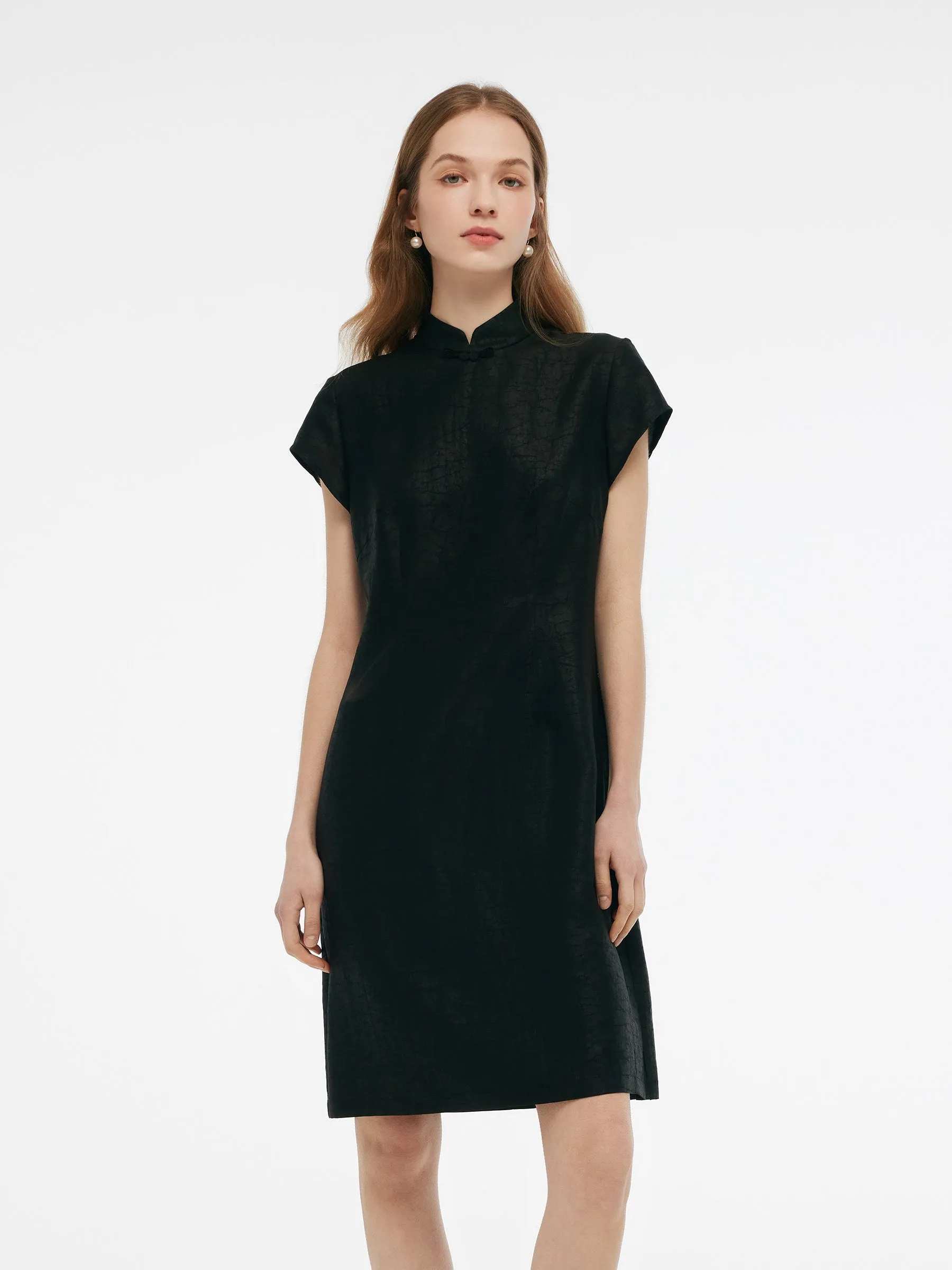 18MM Xiang Yun Silk Women Qipao Mini Dress Crop Cut Evening Glow