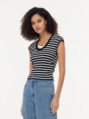 Lyocell Faux Two-Piece Women Knit Top Flexible frame low - quality parts