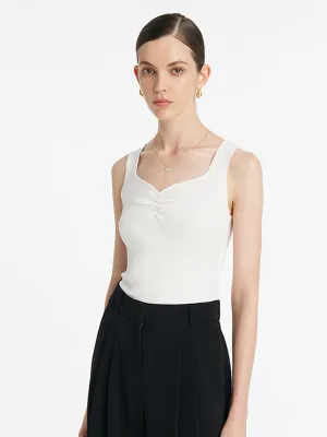 Acetate Knitted Ruched Women Vest Heritage - preserving