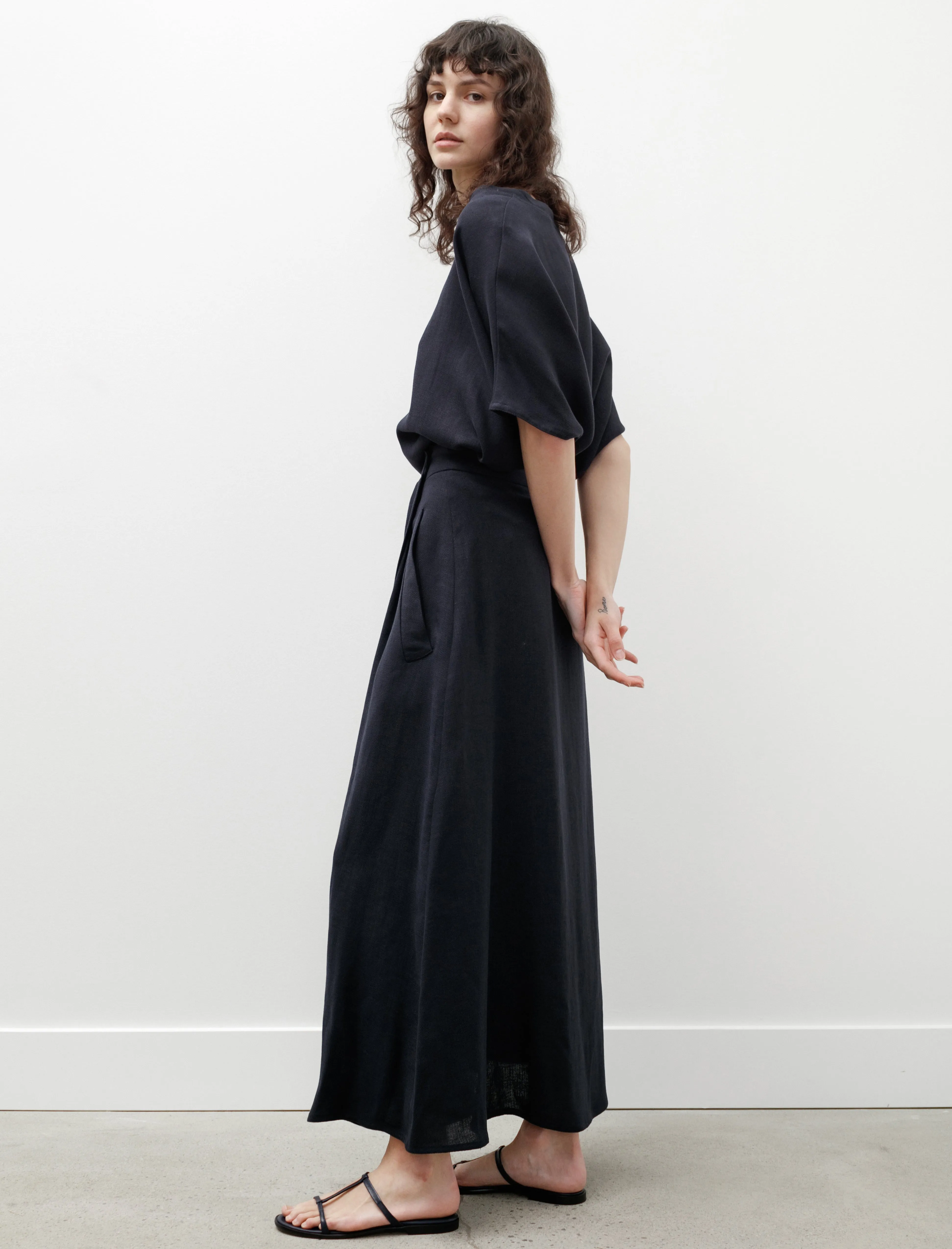 Mix Culture Weekend Vibes Long Skirt Linen Navy