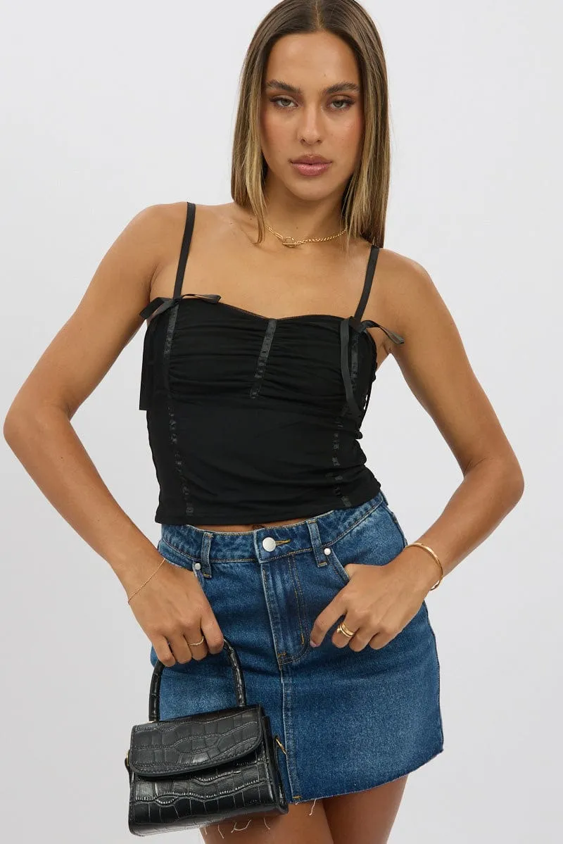 Black Mesh Singlet Top Nordic Light