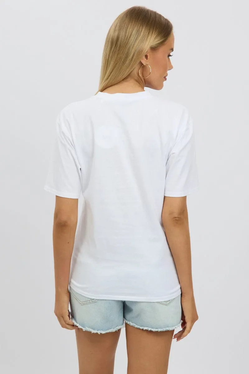 Pink Graphic Tee Short Sleeve Comfortable Layering