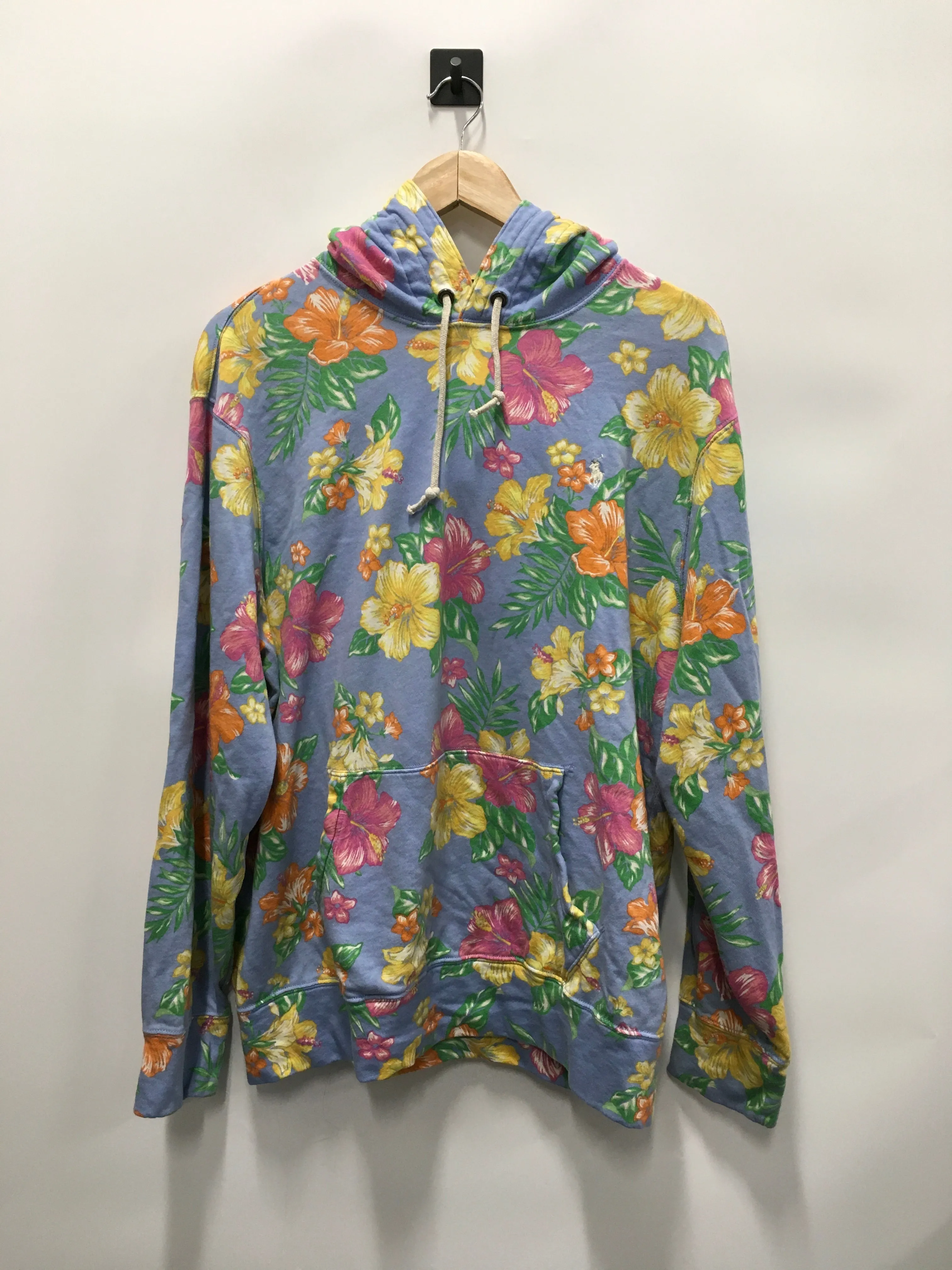 Mom Soft QuickDrying Fiber Sweatshirt Hoodie By Polo Ralph Lauren In Floral Print, Size: Xl