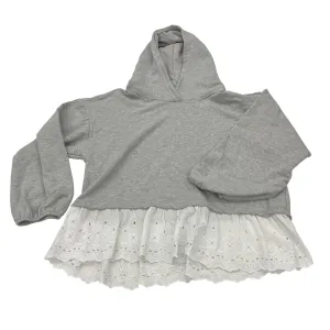 Soft Jacket FormFitting Cut Sweatshirt Hoodie By Maeve In Grey, Size:Xl