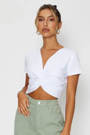 All-Season Wear White Twist Front