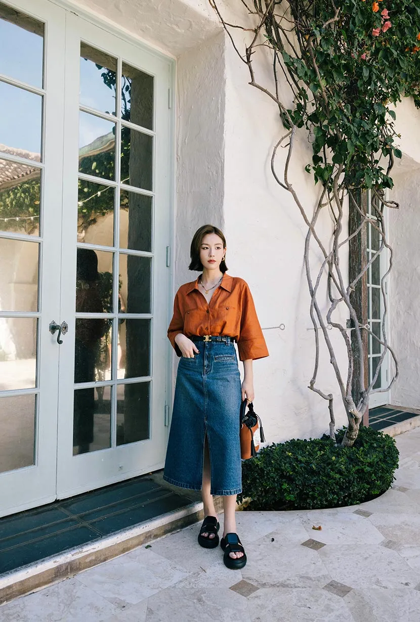Smart Look Antibacterial lining Pippa Denim Skirt