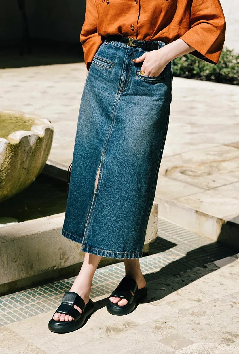 Stretchable Fabric Pippa Denim Skirt