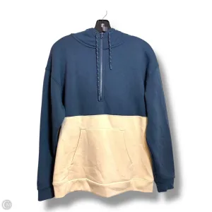 Sweatshirt Hoodie By Mono B In Blue & Brown, Size: S ReinforcedHems