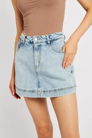 Smart Fit Lightwear Look Denim Skort Skirt High Rise