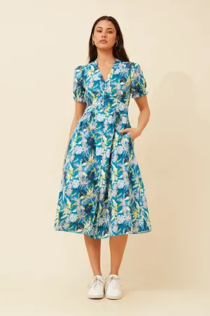 Easy Fit ORABELA TROPICAL PRINT MIDI DRESS