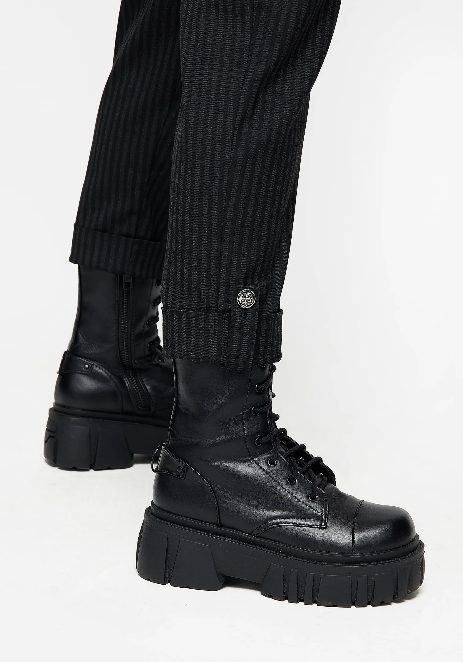 Nevermore Pinstripe Tailored Trousers Stretch Fabric