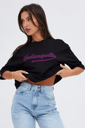 Weekend Outfit Timeless Layer Black T-Shirt Short Sleeve Crew Neck Indianapolis